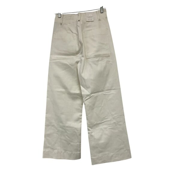 Zara Womens The ZW Jeans EU 38 US 6 Tailored Wide Leg White Denim 5474/043 NWT - Picture 3 of 12